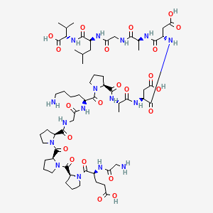 BPC-157 Molecular Structure – Body Protection Compound Research Peptide | Black Helix Labs - Black Prism labs 2D molecular structure of BPC-157 peptide showing peptide bonds and amino acid chain configuration.